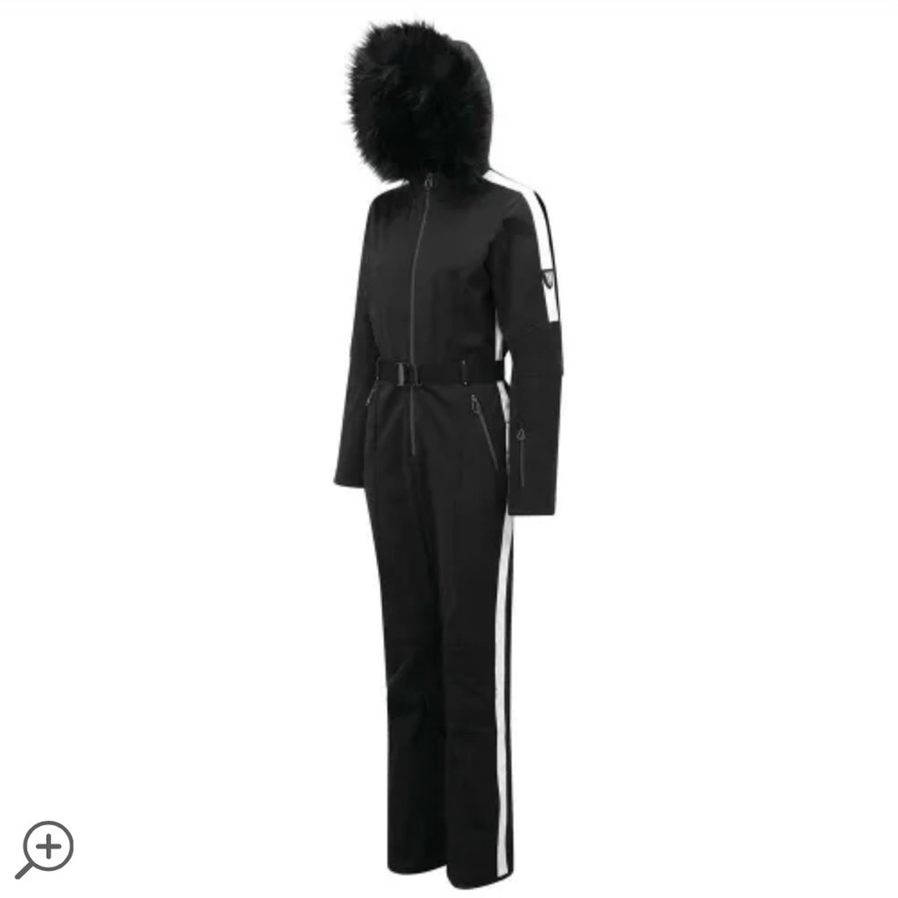Dare2B Snowfall Ski Suit with Fur Hood -black